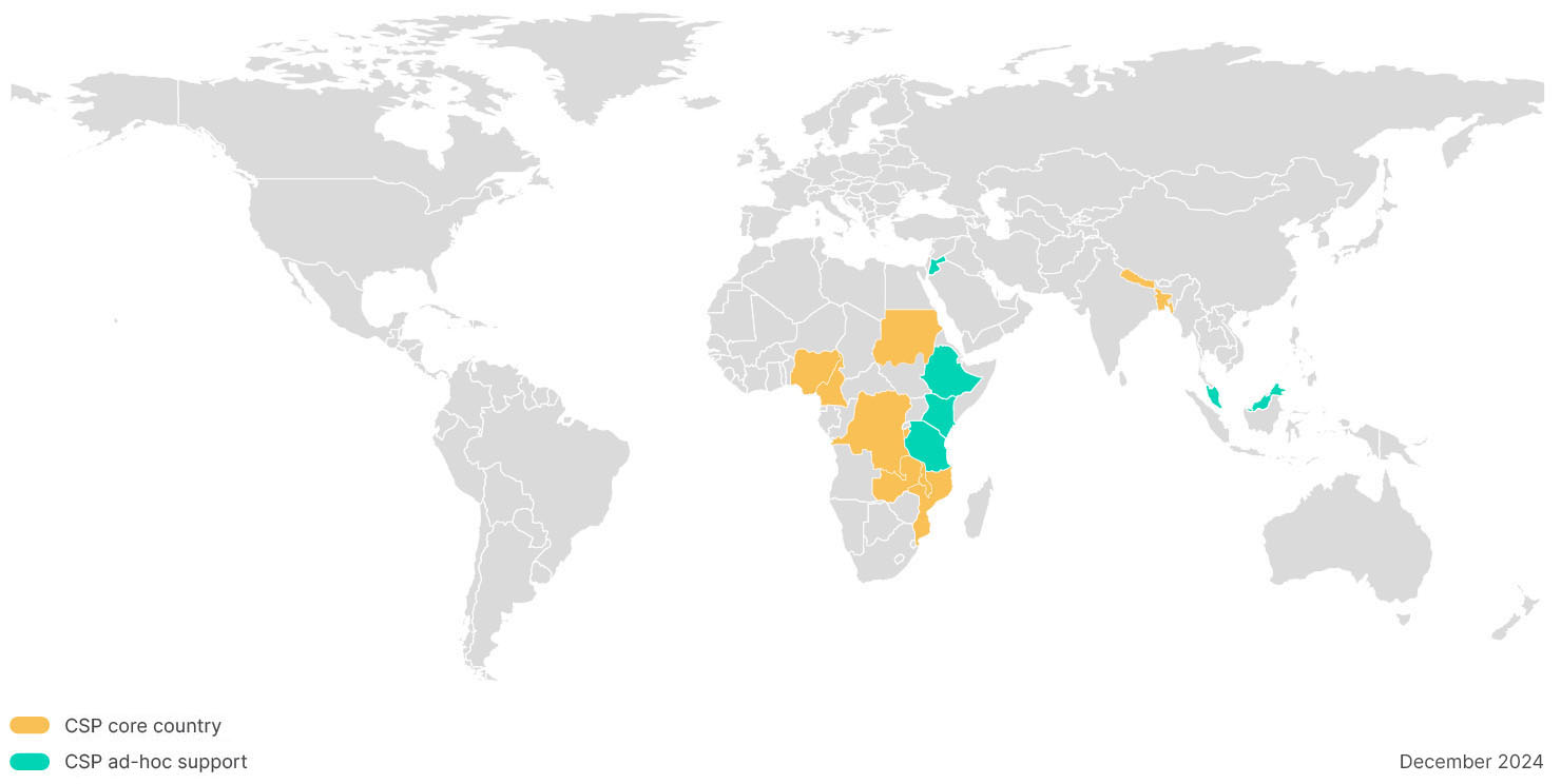 Map of CSP coverage